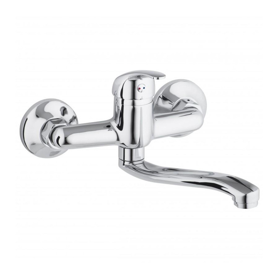 BATERIA KUCHENNA ŚCIENNA KRAN OBROTOWY CHROM