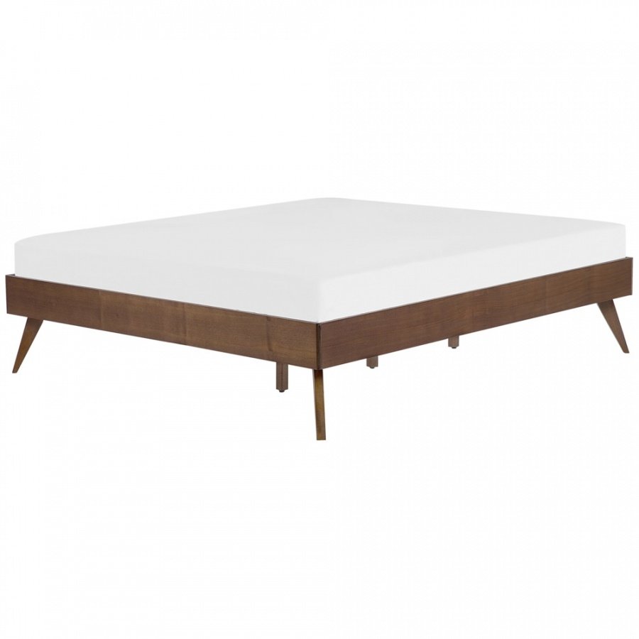 Łóżko drewniane 160 x 200 cm ciemne BERRIC