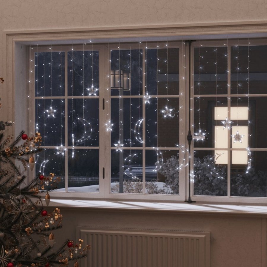 Lampki świąteczne z gwiazdkami i księżycami, na pilota, 345 led