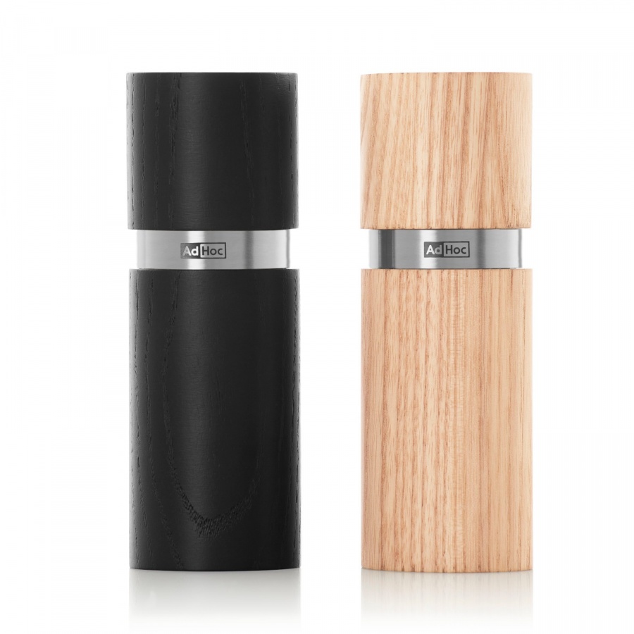 Zestaw młynków jesionowych do pieprzu i soli textura xs jasny/ciemny