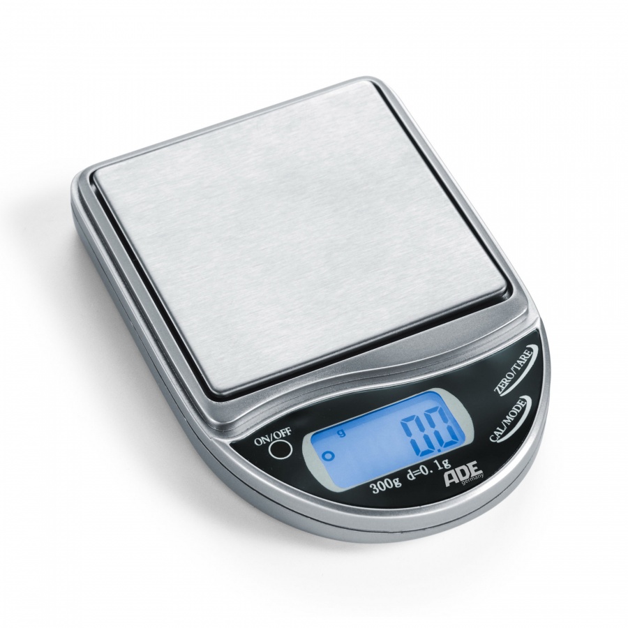 kieszonkowa, precyzyjna waga elektroniczna, do 300 g, dokładność 0,1 g, 7 x 10 x 1,6 cm