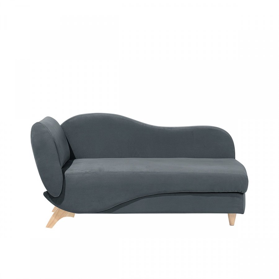 Szezlong ciemnoszary ze schowkiem Fulmine