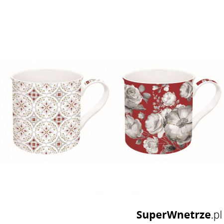 Zestaw 2 kubków z porcelany Nuova R2S Trend & Colours czerwony