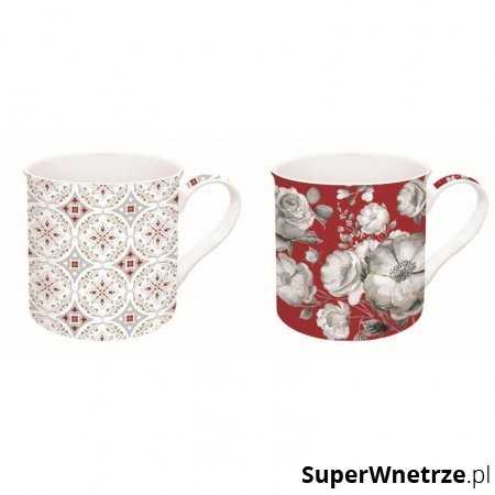 Zestaw 2 kubków z porcelany Nuova R2S Trend & Colours czerwony