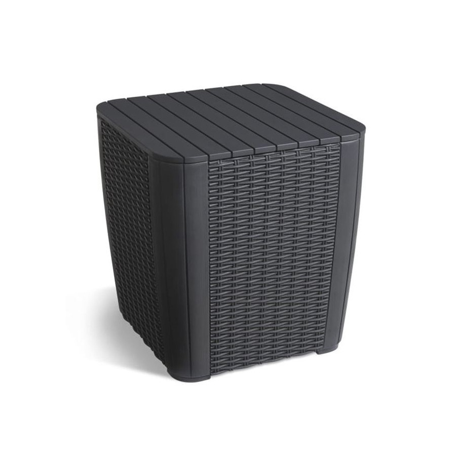 Stolik ze schowkiem luzon table round wicker : kolor - grafit