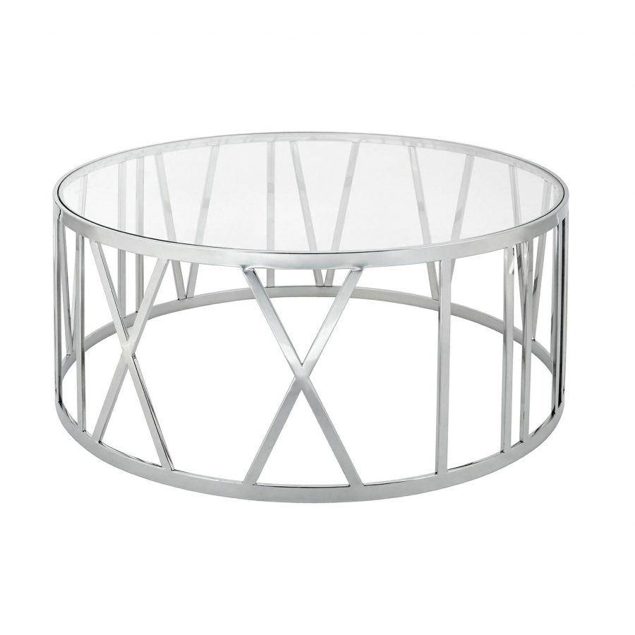 Stolik TIME ROMAN - szło, polerowana stal nierdzewna