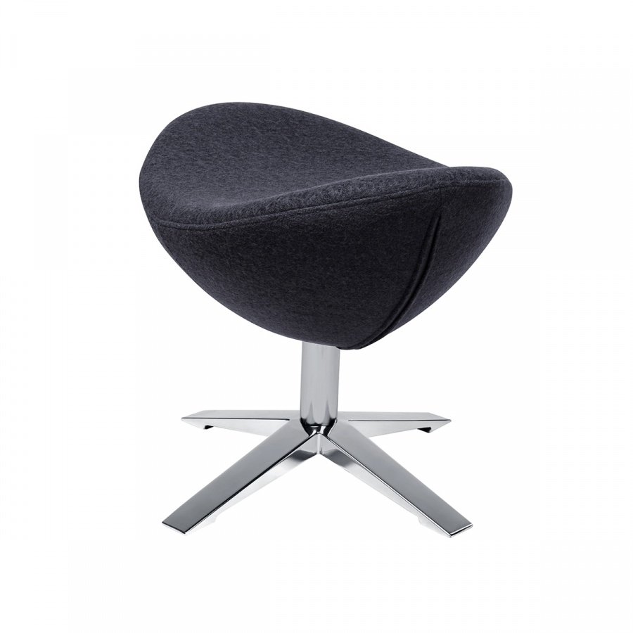 Podnóżek EGG SZEROKI ciemny szary 27 - wełna, stal