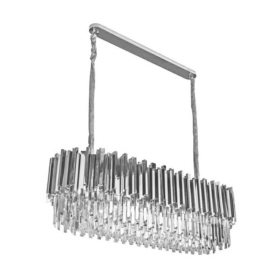 Lampa wisząca IMPERIAL LONG SILVER 90 - stal, kryształ