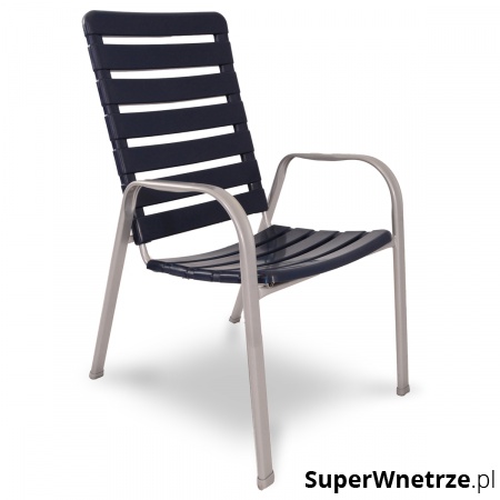 Krzesło sztaplowane 98x69cm Alpin Acamp srebrno-niebieskie