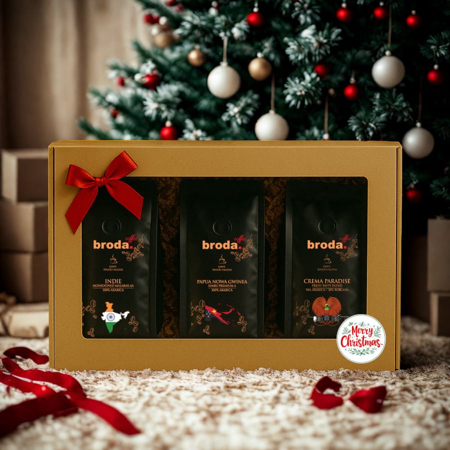 Zestaw Prezentowy • Kawy świeżo palone broda. coffee • PAPUA NOWA GWINEA - INDIE - CREMA PARADISE