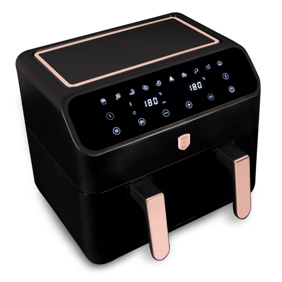 Air Fryer Frytkownica beztłuszczowa z podwójnym koszem 4L+4L BerlingerHaus BH-9659 Black Rose