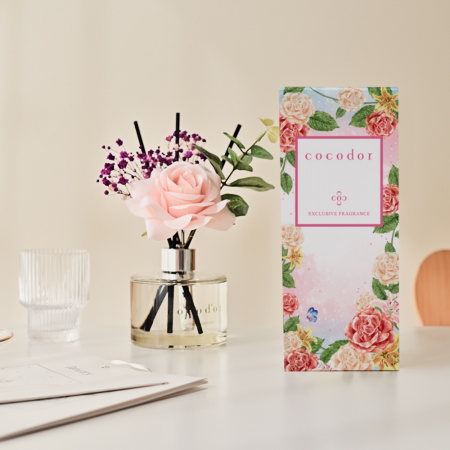 Dyfuzor zapachowy z patyczkami flower rose 200 ml pure cotton pdi30410