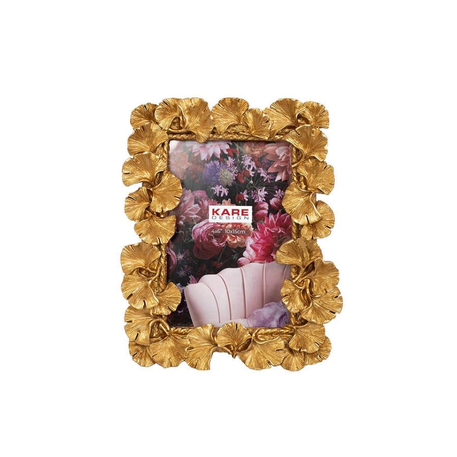 Kare ramka na zdjęcia ginkgo leaf 17x20 cm złota