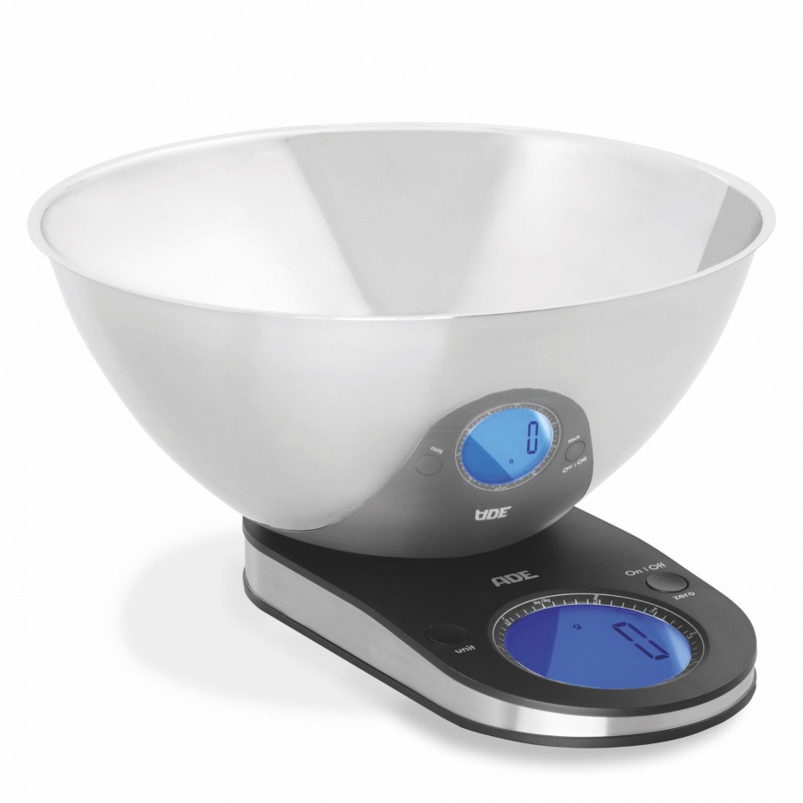 waga kuchenna z miską, do 5 kg, 2,0 l, 25 x 29 x 14 cm