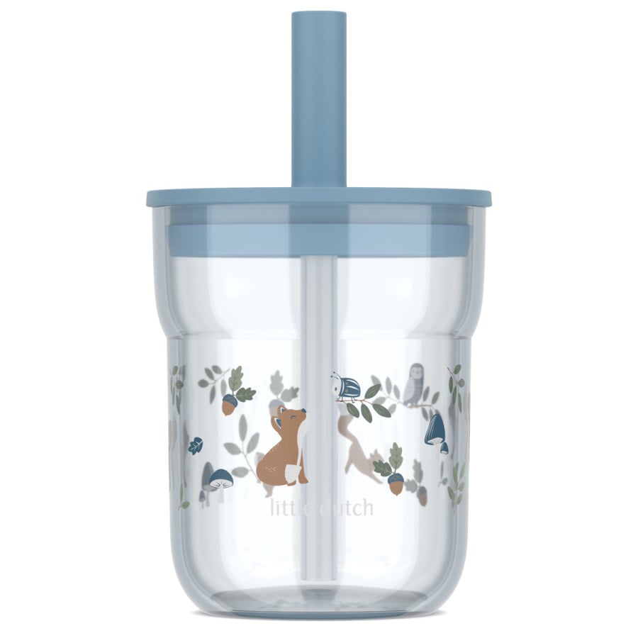 Szklanka dziecięca ze słomką mio 250ml forest friends 108023065408