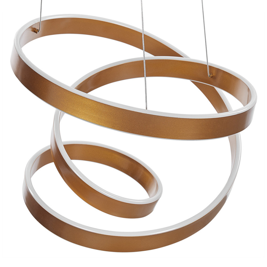 Lampa wisząca led wanli metal złoty