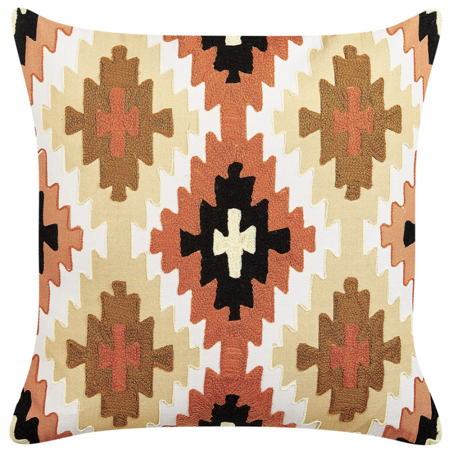 Poduszka dekoracyjna wzór geometryczny serampore boucle 50 x 50 cm kolorowy