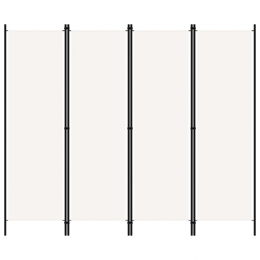 Parawan 4-panelowy, kremowy, 200 x 180 cm