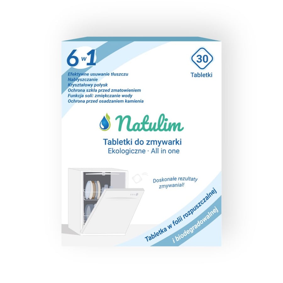 Natulim, Eko tabletki do zmywarki 6w1, 30 sztuk