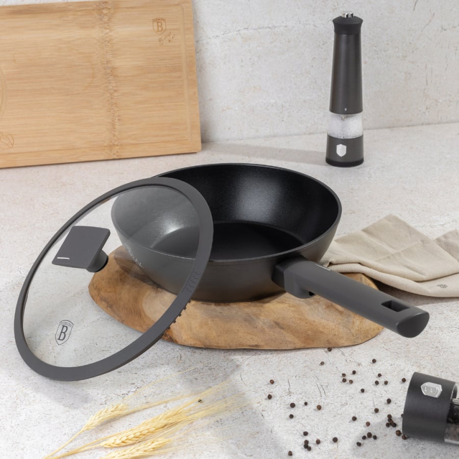 Patelnia głęboka z pokrywką 24 cm BerlingerHaus Antracit BH-8122