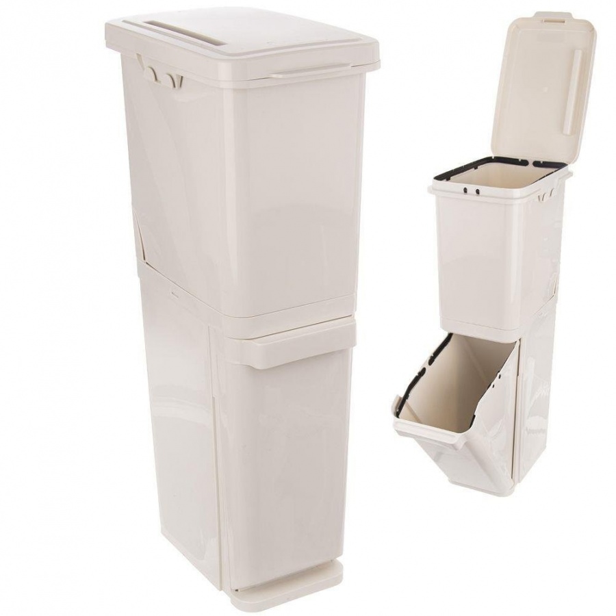 Kosz na odpady, śmieci, do segregacji, 2 poziomy, 35 l