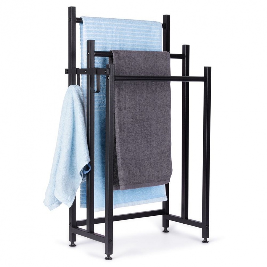 Wieszak na ręczniki metalowy czarny