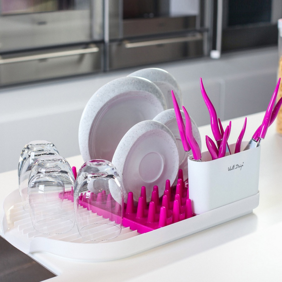 Ociekacz na naczynia Colori fuksja 24007