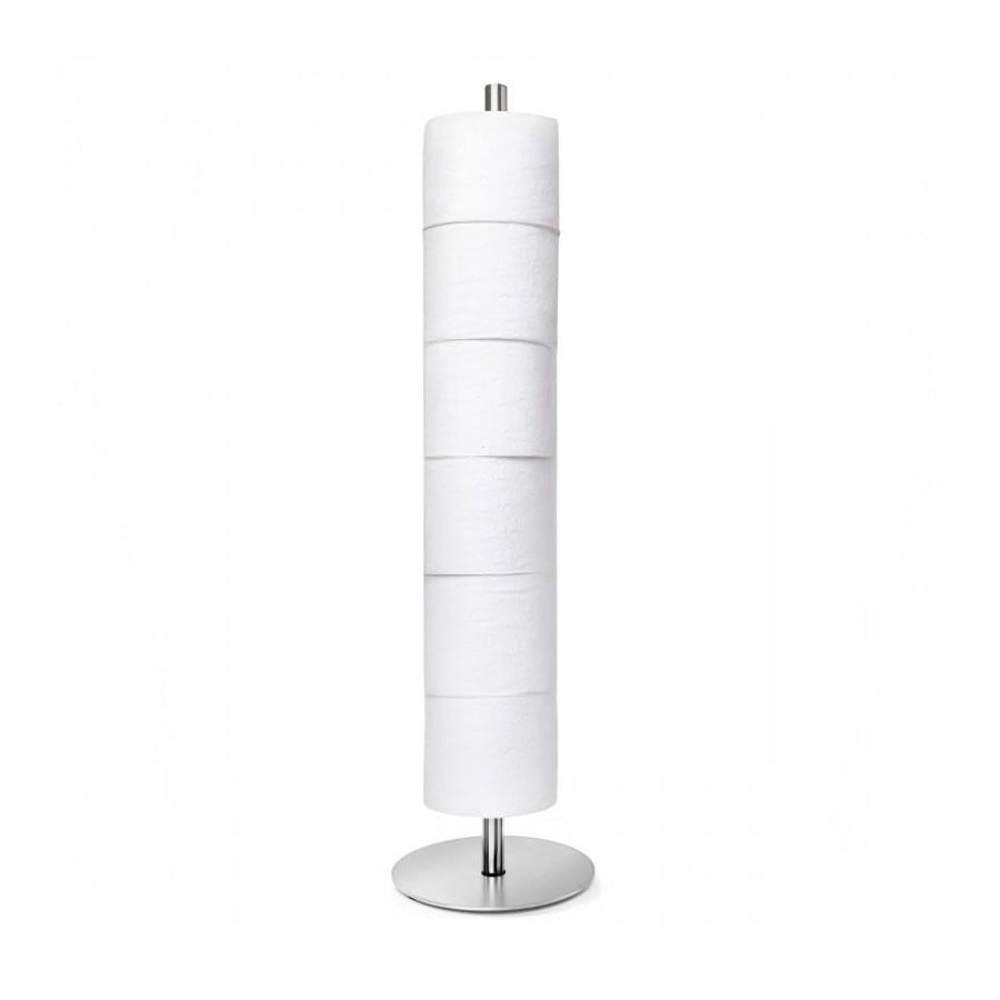 Stojak na papier toaletowy srebrny połysk wolnostojący łazienkowy 6 rolek - Yoka