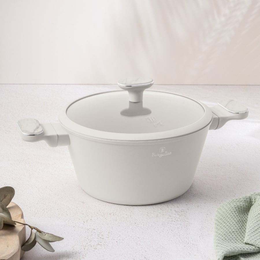 Garnek z pokrywką 24 cm BerlingerHaus Sahara Marble BH-8396