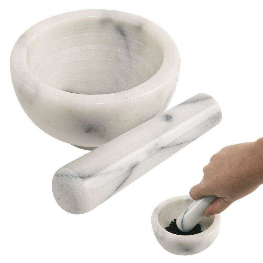 Moździerz marmurowy z tłuczkiem do przypraw, ORION