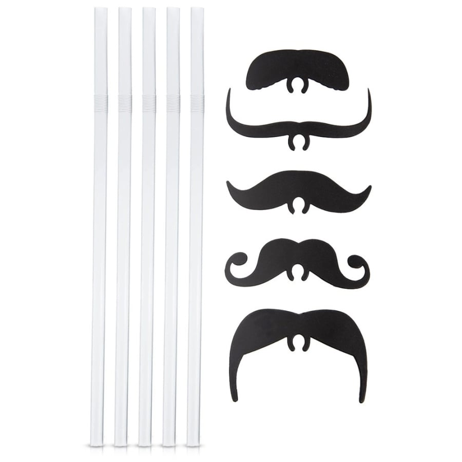 Słomki do napojów łamane z wąsami 5 szt.
