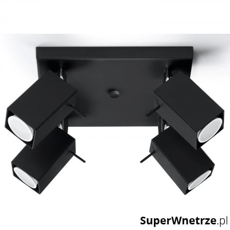 Plafon 8x25x25cm Sollux Lighting Merida4 czarny