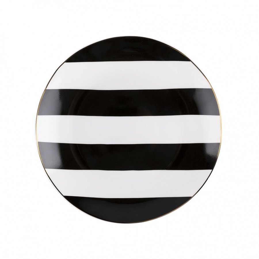 TALERZ DESEROWY STRIPES BLACK 20CM