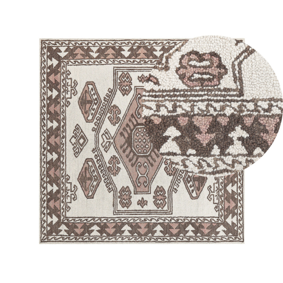 Dywan wełniany 200 x 200 cm wielokolorowy tomarza