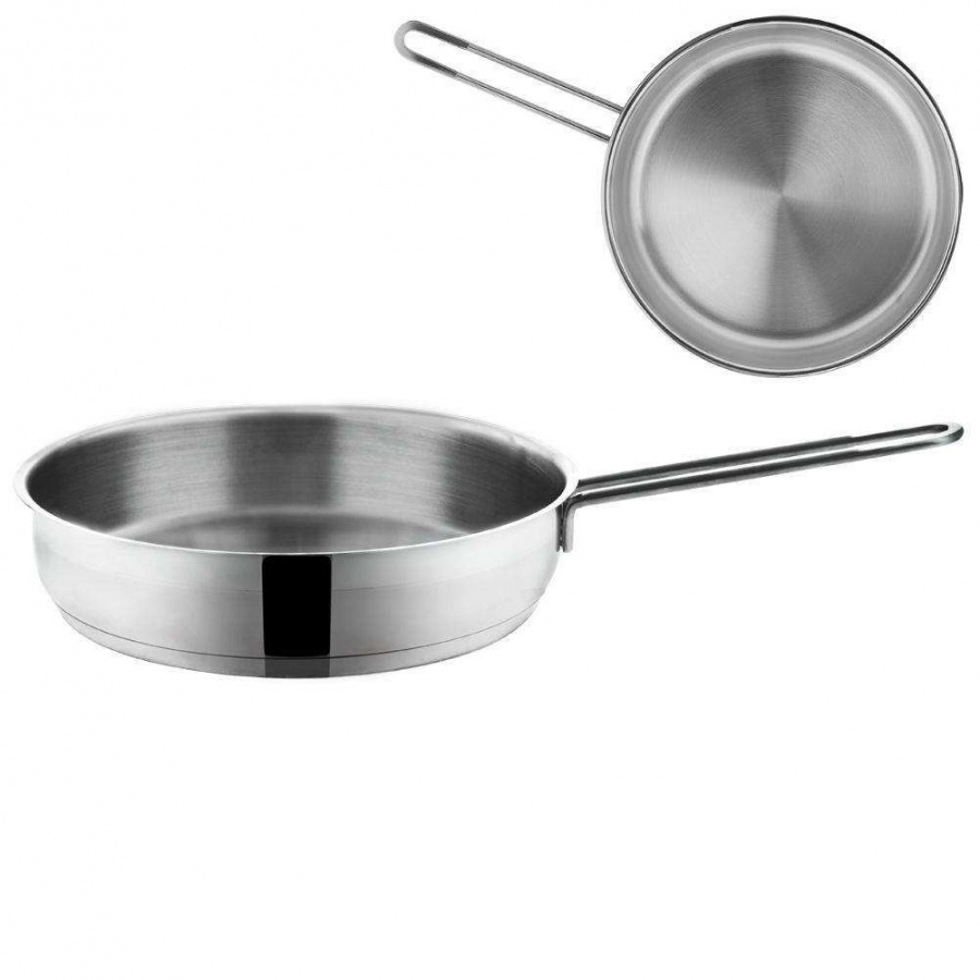 Patelnia stalowa, 18/10, nierdzewna, PREMIUM, indukcja, gaz, 26 cm