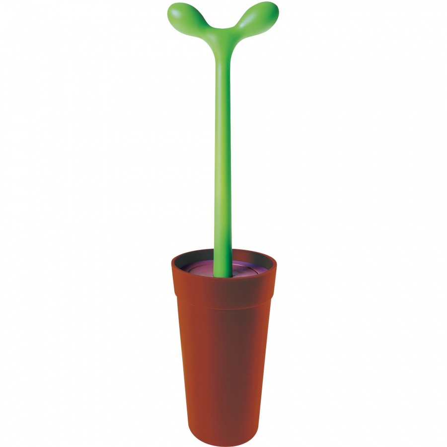 Szczotka do WC Alessi Merdolino brązowy pojemnik