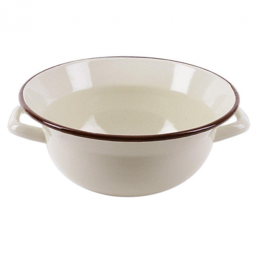 Miska, misa emaliowana, retro, beżowa, 26 cm