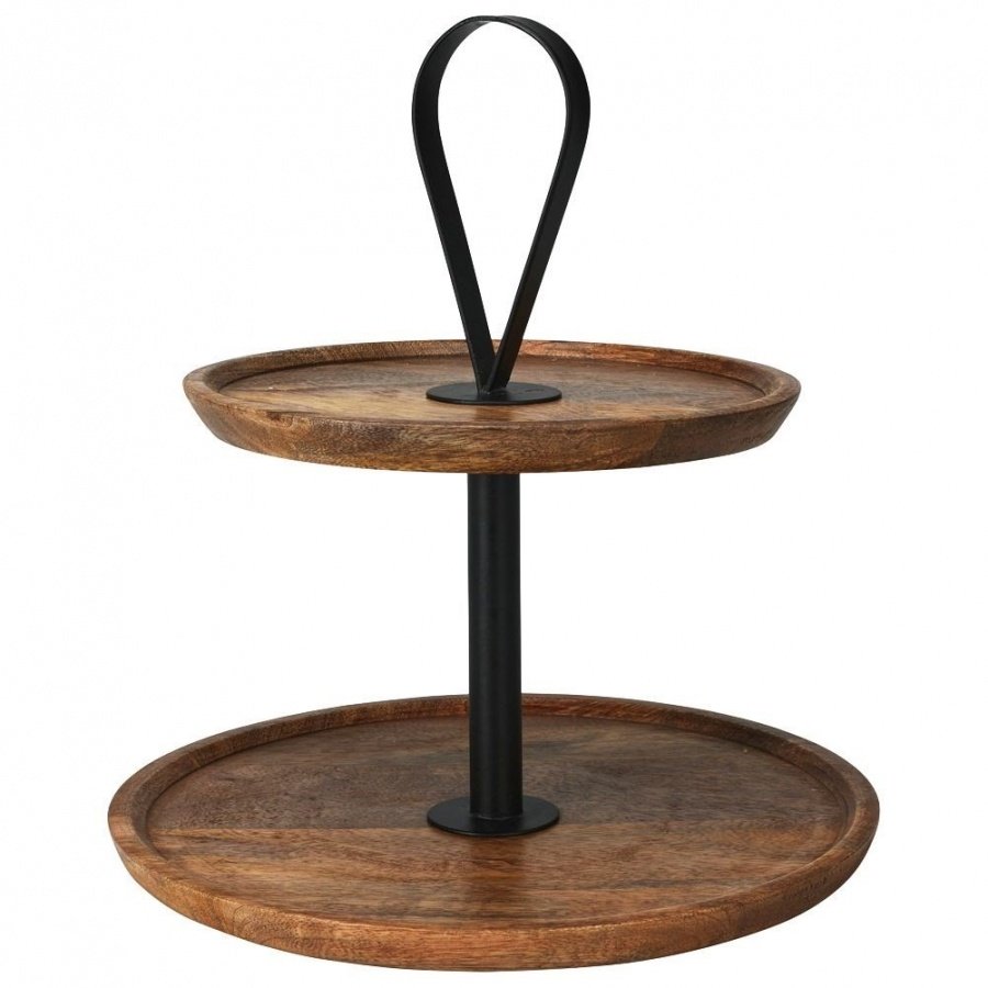 Patera drewniana 2-poziomowa 32 cm