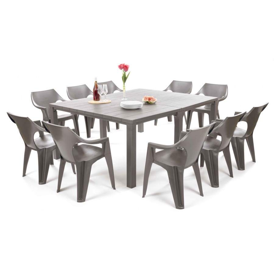 Zestaw ogrodowy 10-osobowy dante / julie double : kolor - cappuccino