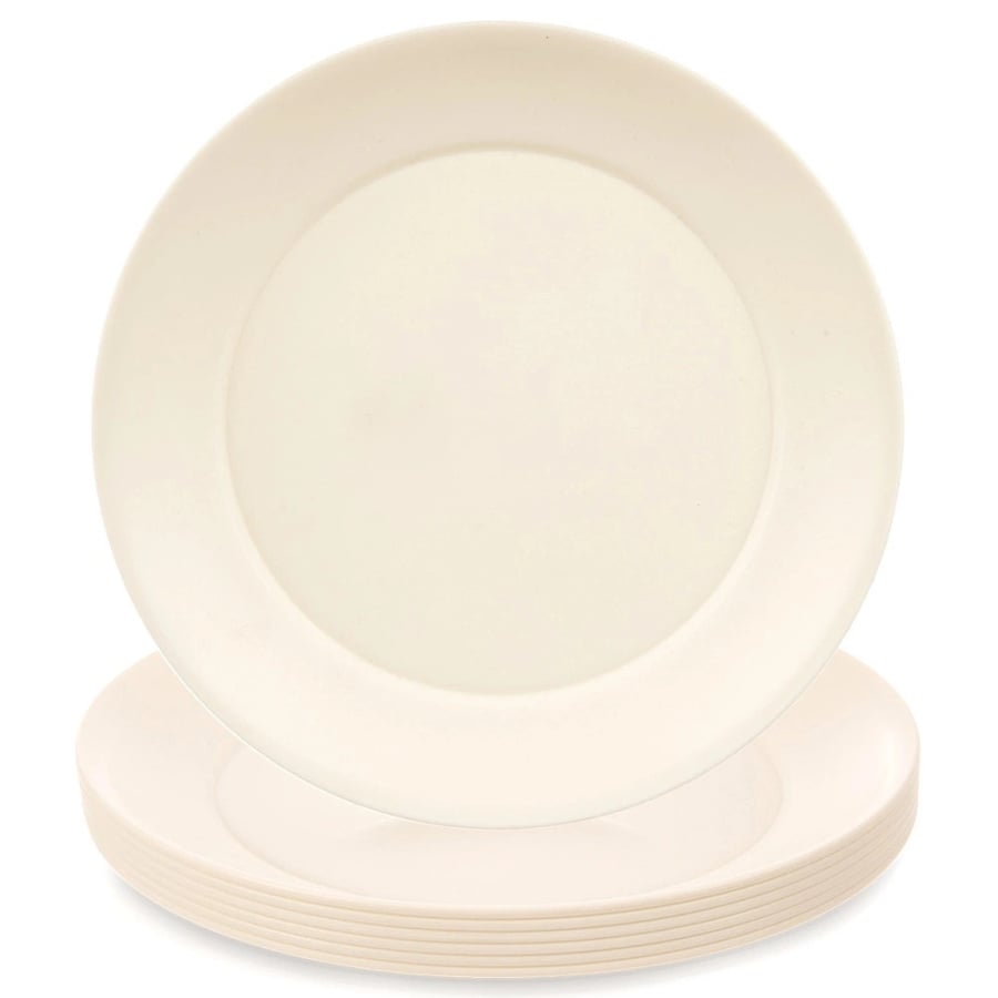 Talerze obiadowe płytkie plastikowe kremowe SANDY 23,5cm 6 szt.