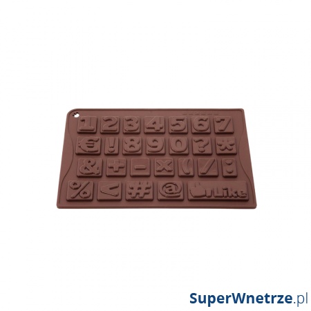 Foremki do czekoladek cyferki, znaczki, #, @