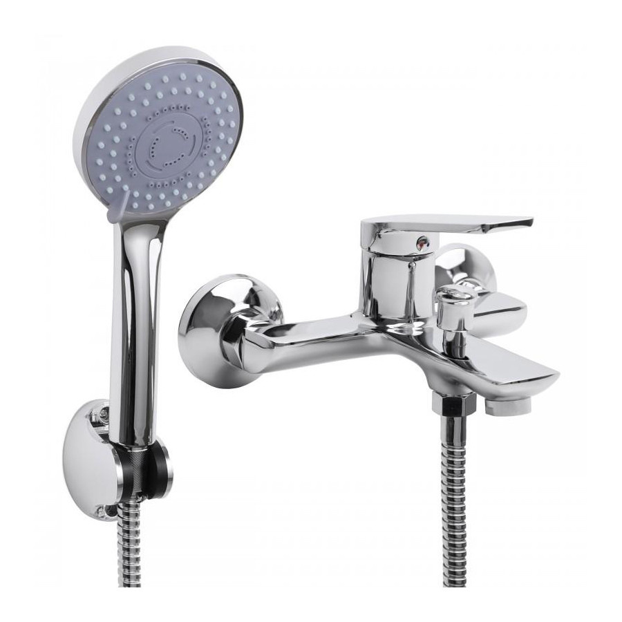 Bateria wannowa prysznicowa ścienna natryskowa chrom - Yoka