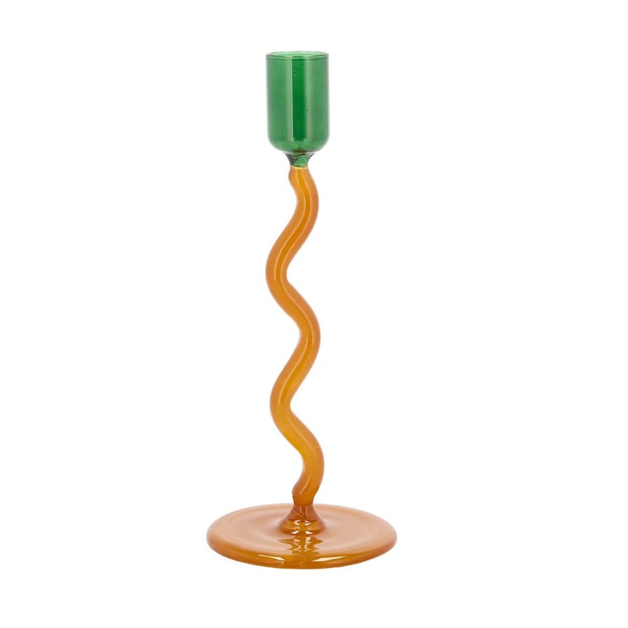 Świecznik Style Glass green/amber 31324