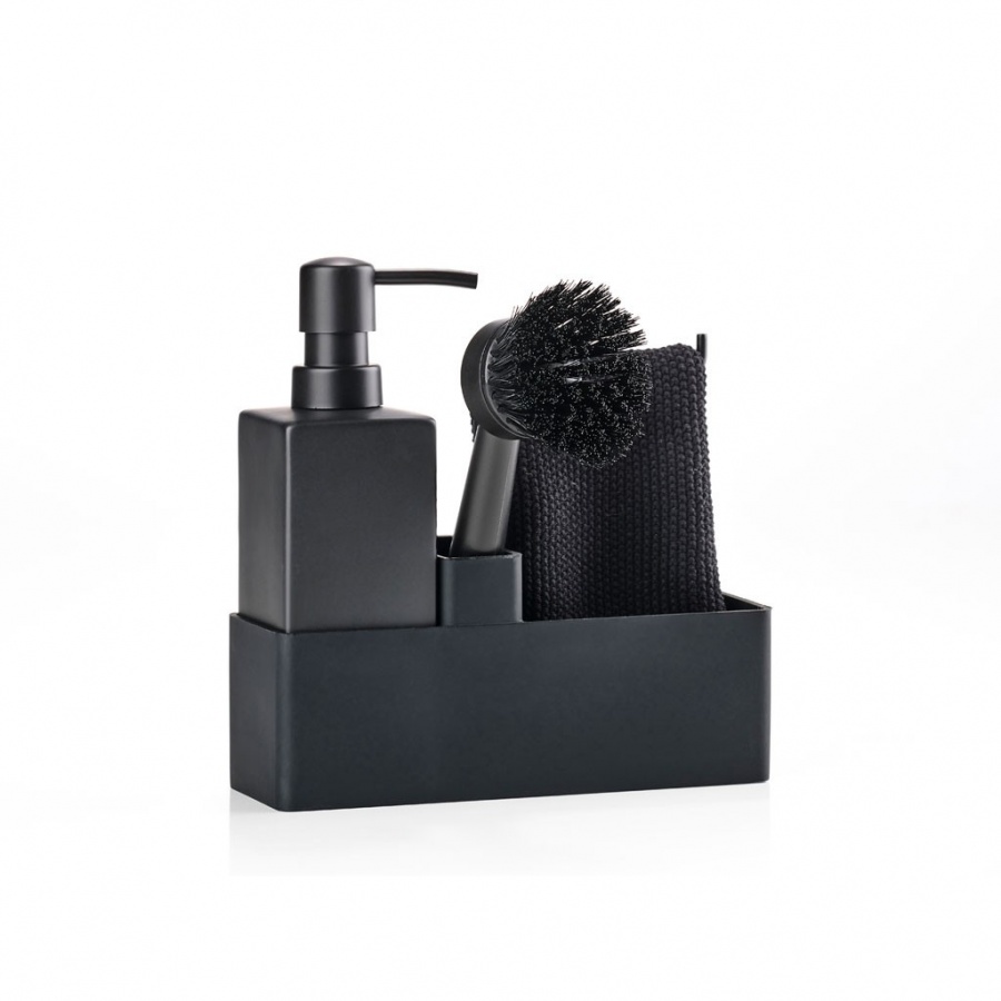 Organizer do zlewu ze ściereczką czarny 330413