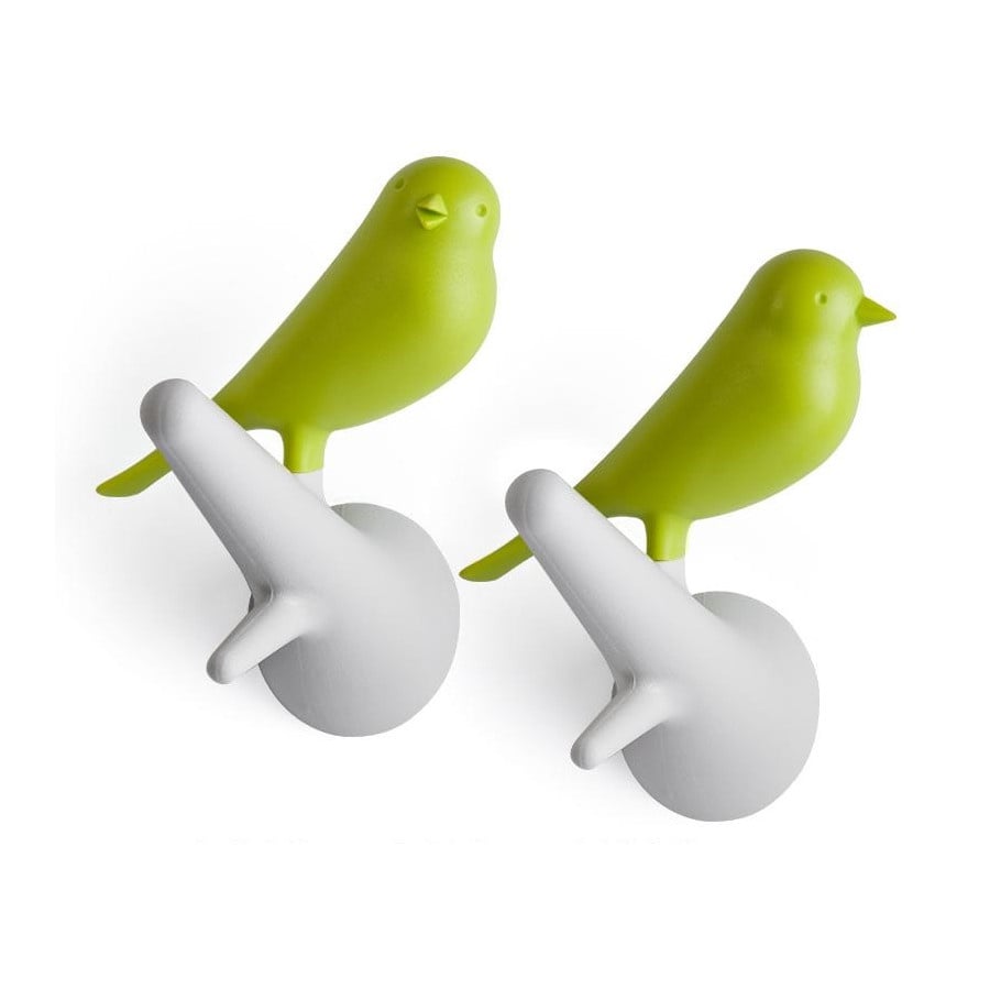 Wieszaki Ptaki biały/zielony 10067WH-GN