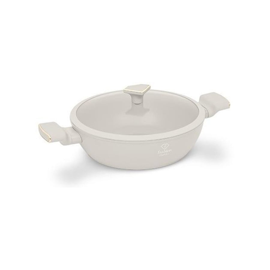 Garnek niski z pokrywką 30 cm Fashion TV FTV-0067 Matte Cream Gold