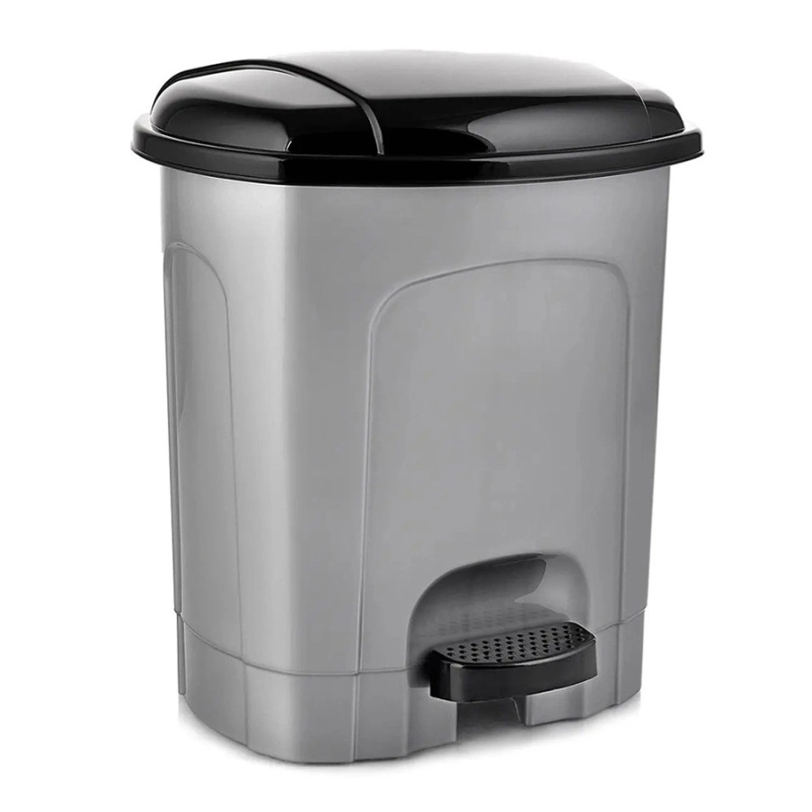 Kosz na śmieci z pedałem plastikowy szary 5,5 l