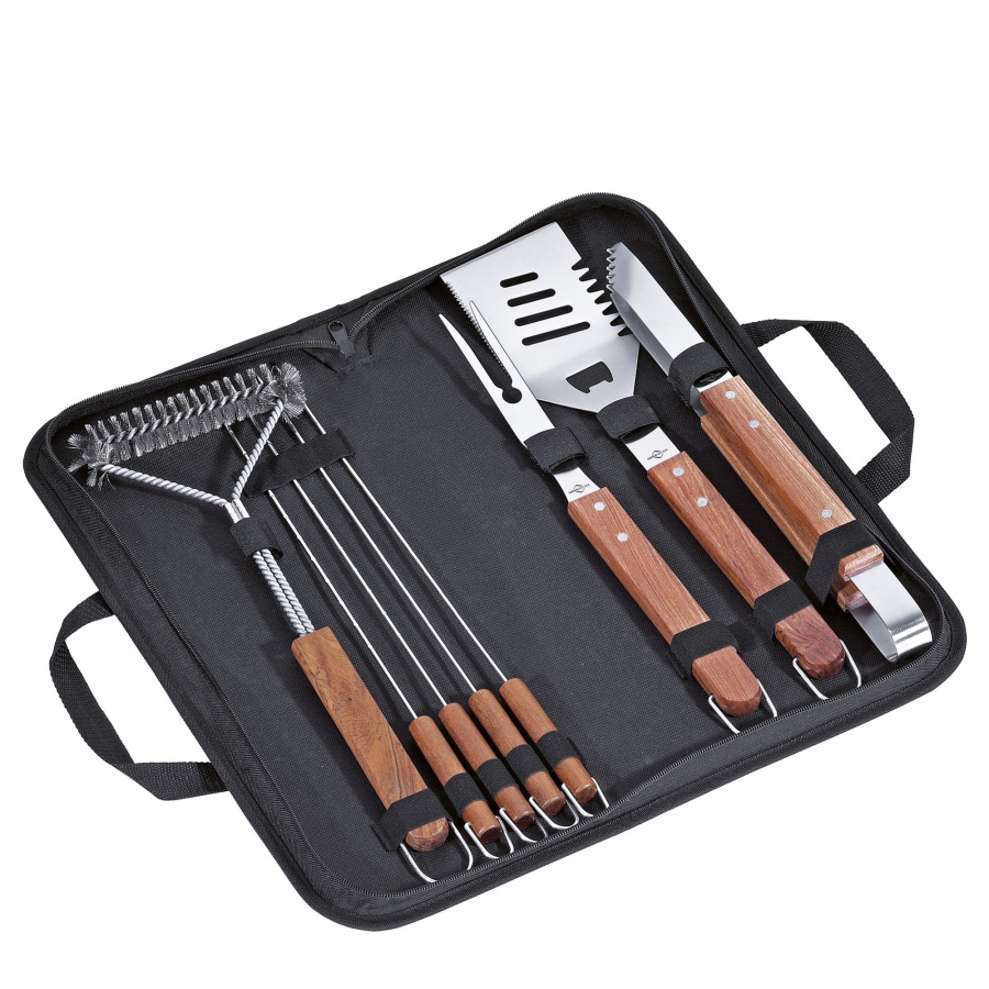 Zestaw akcesoriów do grillowania w pokrowcu, 8 el.