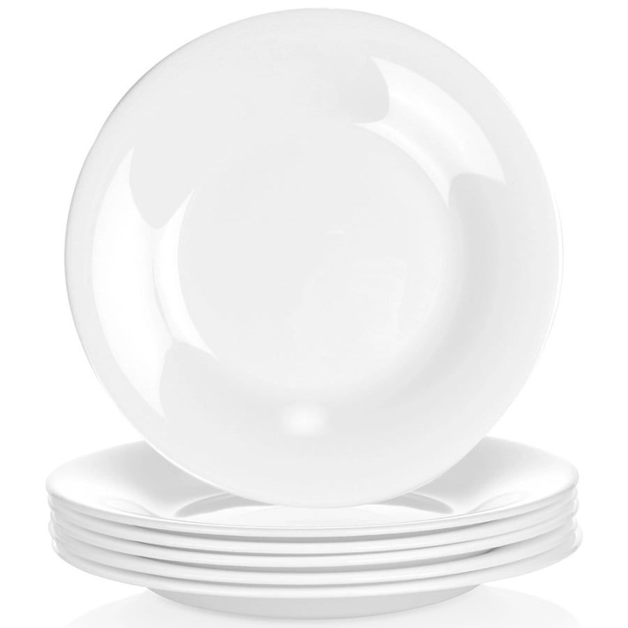 Talerz deserowy szklany biały 18 cm, 6 szt.