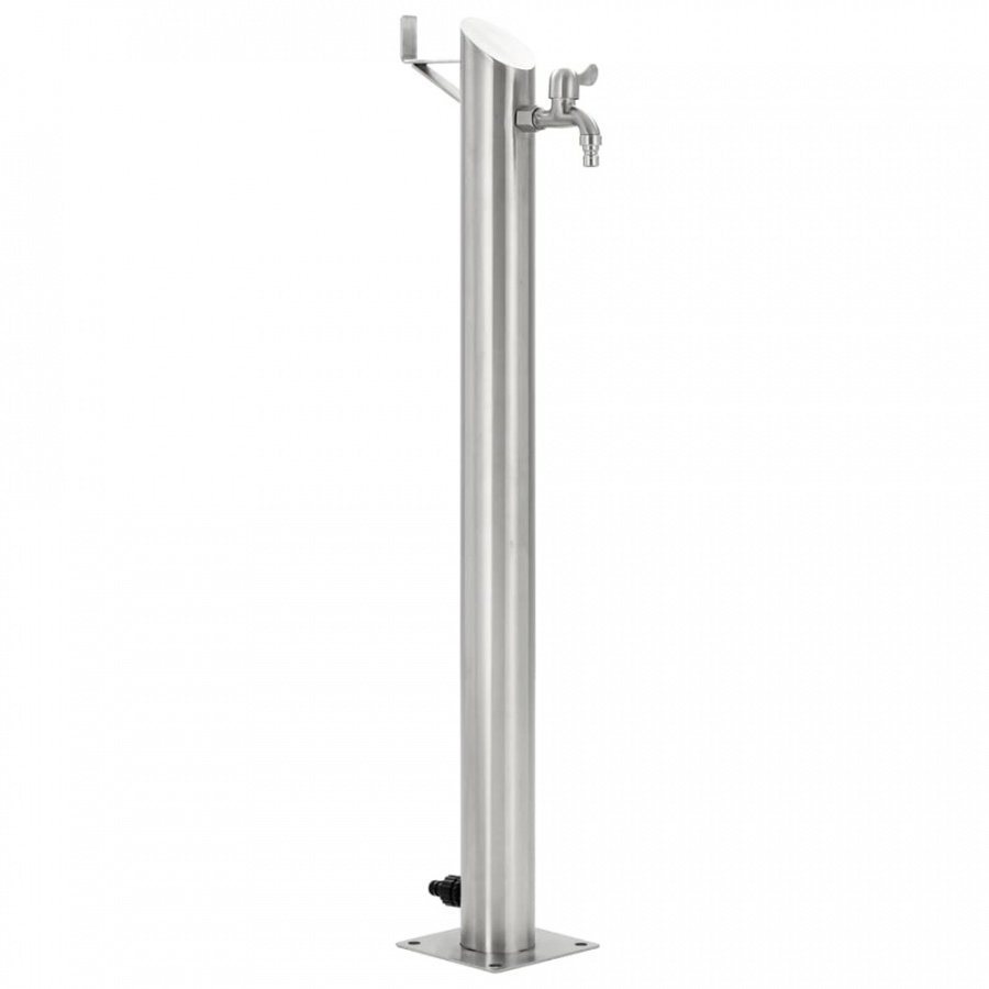 Kran ogrodowy na słupku, stal nierdzewna, okrągły, 95 cm